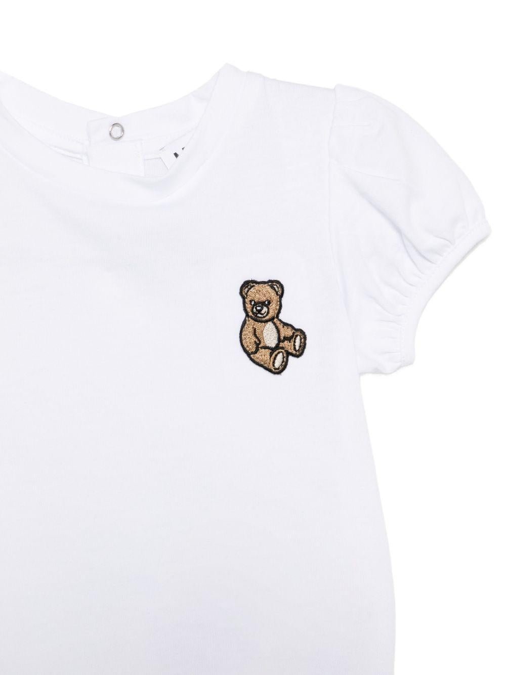 Set t-shirt e gonna per neonata Moschino Kids multicolore con ricamo Teddy Bear - Rubino Kids