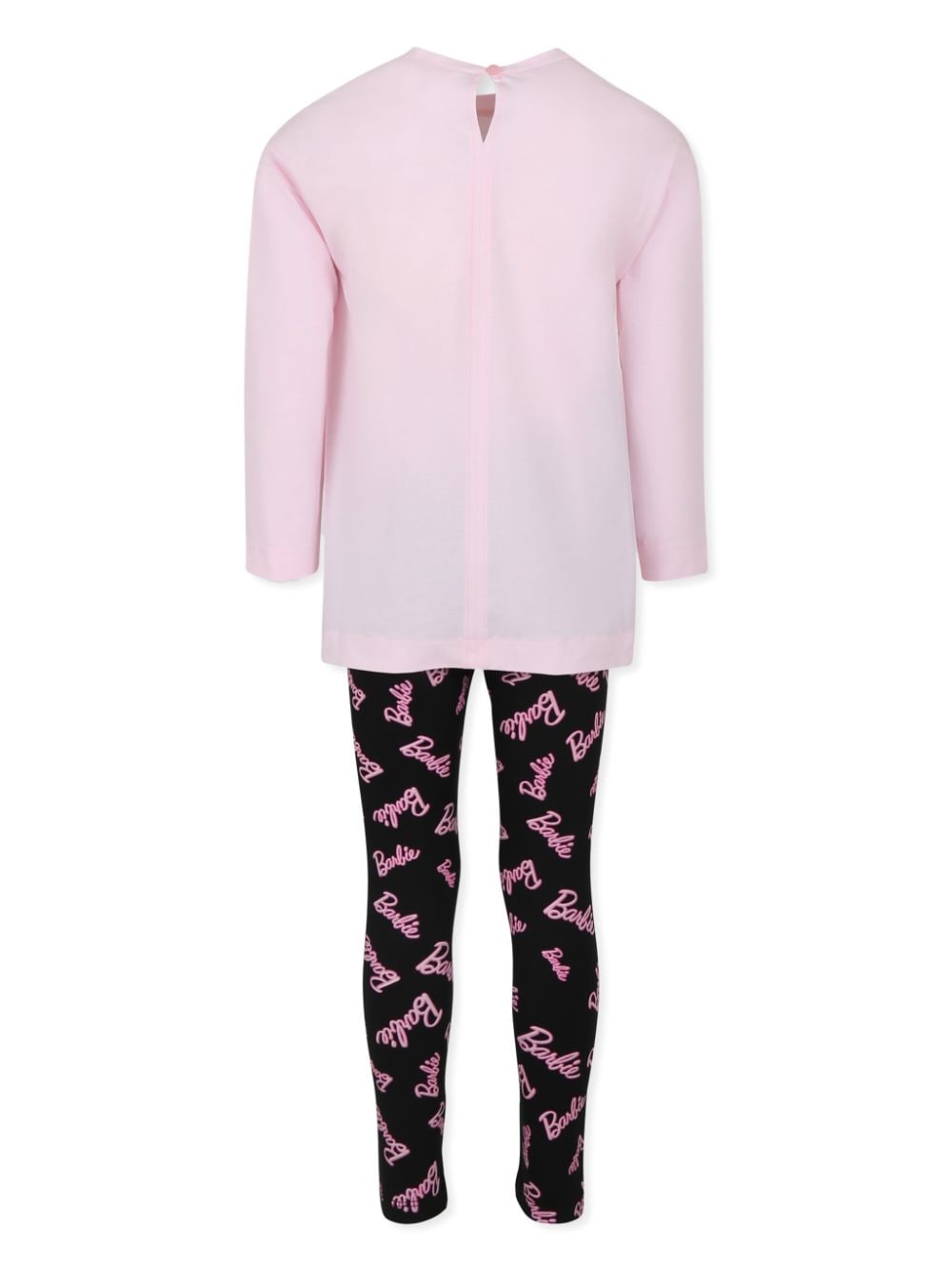 Set t-shirt e leggings per bambina Monnalisa x Barbie rosa con stampa - Rubino Kids