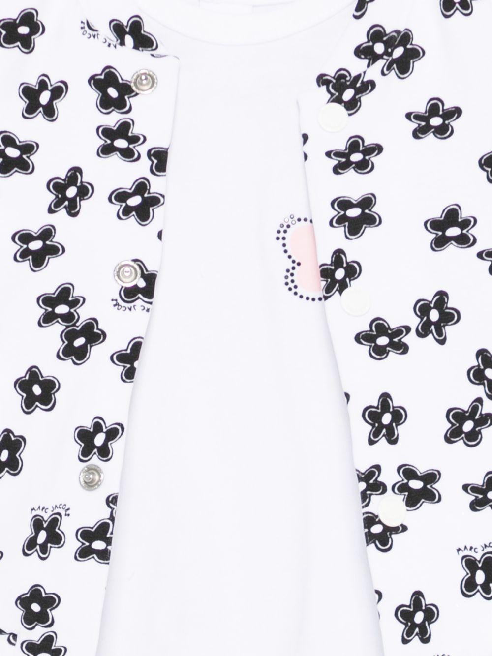 Set t-shirt e pantaloni per neonata The Marc Jacobs Kids bianco con stampa floreale - Rubino Kids