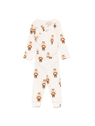 Set t-shirt e pantaloni per neonati Mini Rodini bianco con stampa grafica - Rubino Kids