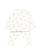 Set t-shirt e pantaloni per neonati Petit Bateau bianco con stampa orsetto all - over - Rubino Kids