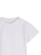 Set t-shirt e salopette per neonata Givenchy Kids bianco e beige con bottoni - Rubino Kids