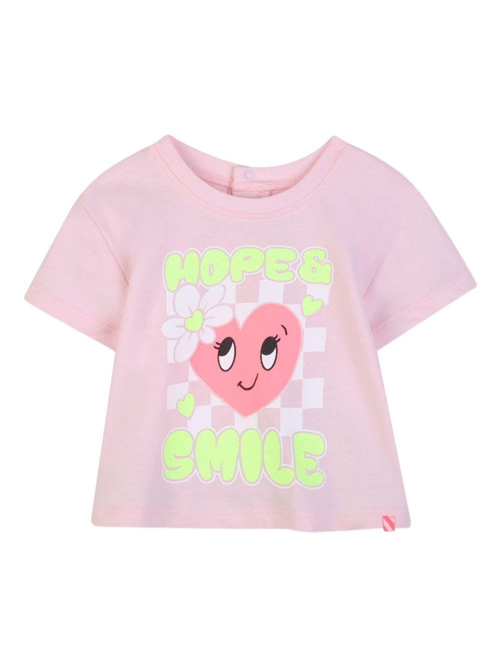 Set t-shirt e shorts per neonata BIllieblush rosa con stampa grafica - Rubino Kids