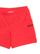 Set t-shirt e shorts per neonati Moschino Kids rosso con orsetto sul davanti - Rubino Kids