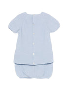 Set t-shirt e shorts per neonati Paz Rodriguez blu con lavorazione pointelle - Rubino Kids