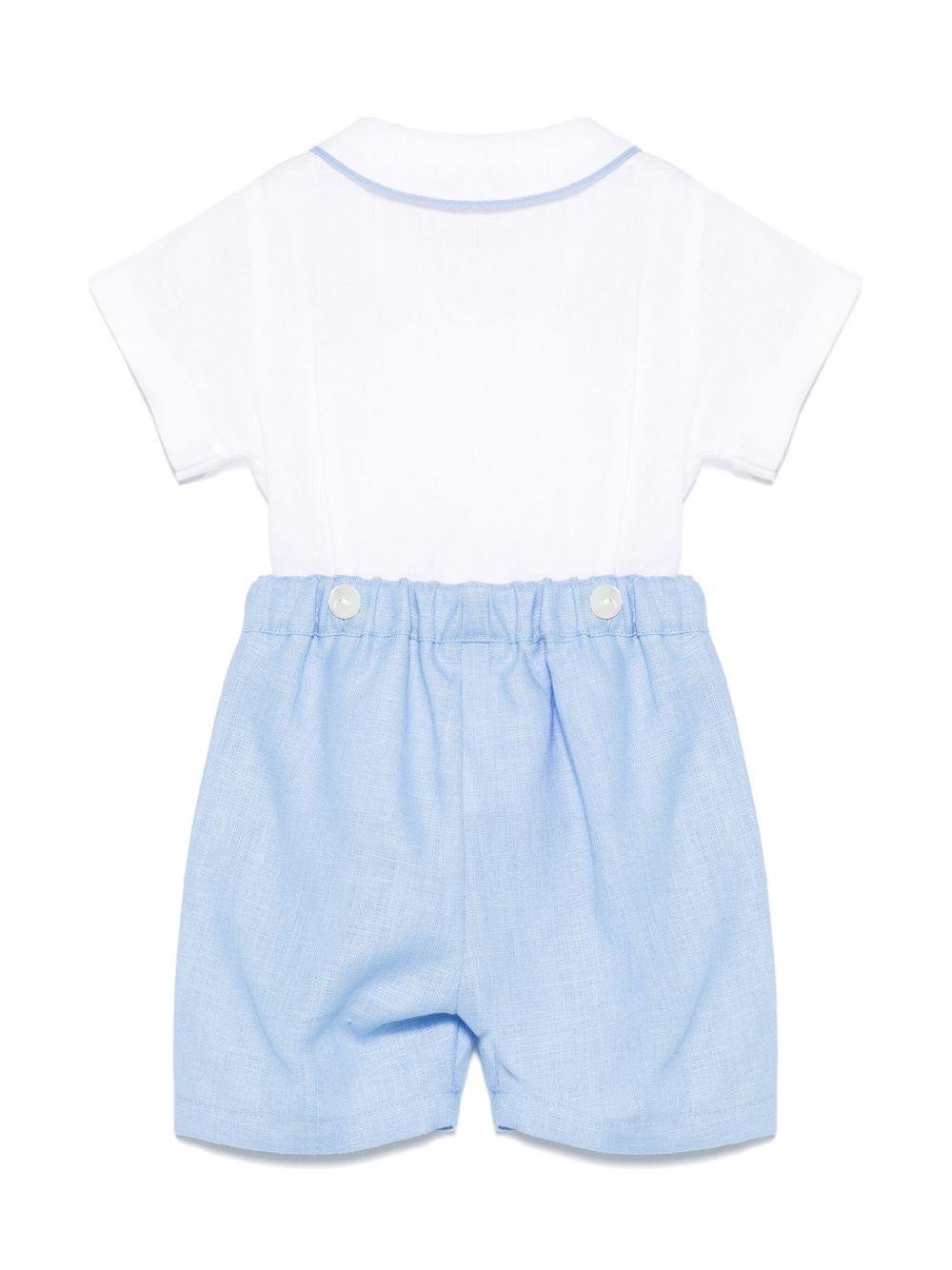 Set t-shirt e shorts per neonato Mariella Ferrari multicolore con colletto alla Peter Pan - Rubino Kids