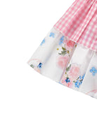 Set top con gonna per neonata Monnalisa rosa con motivo a quadretti - Rubino Kids