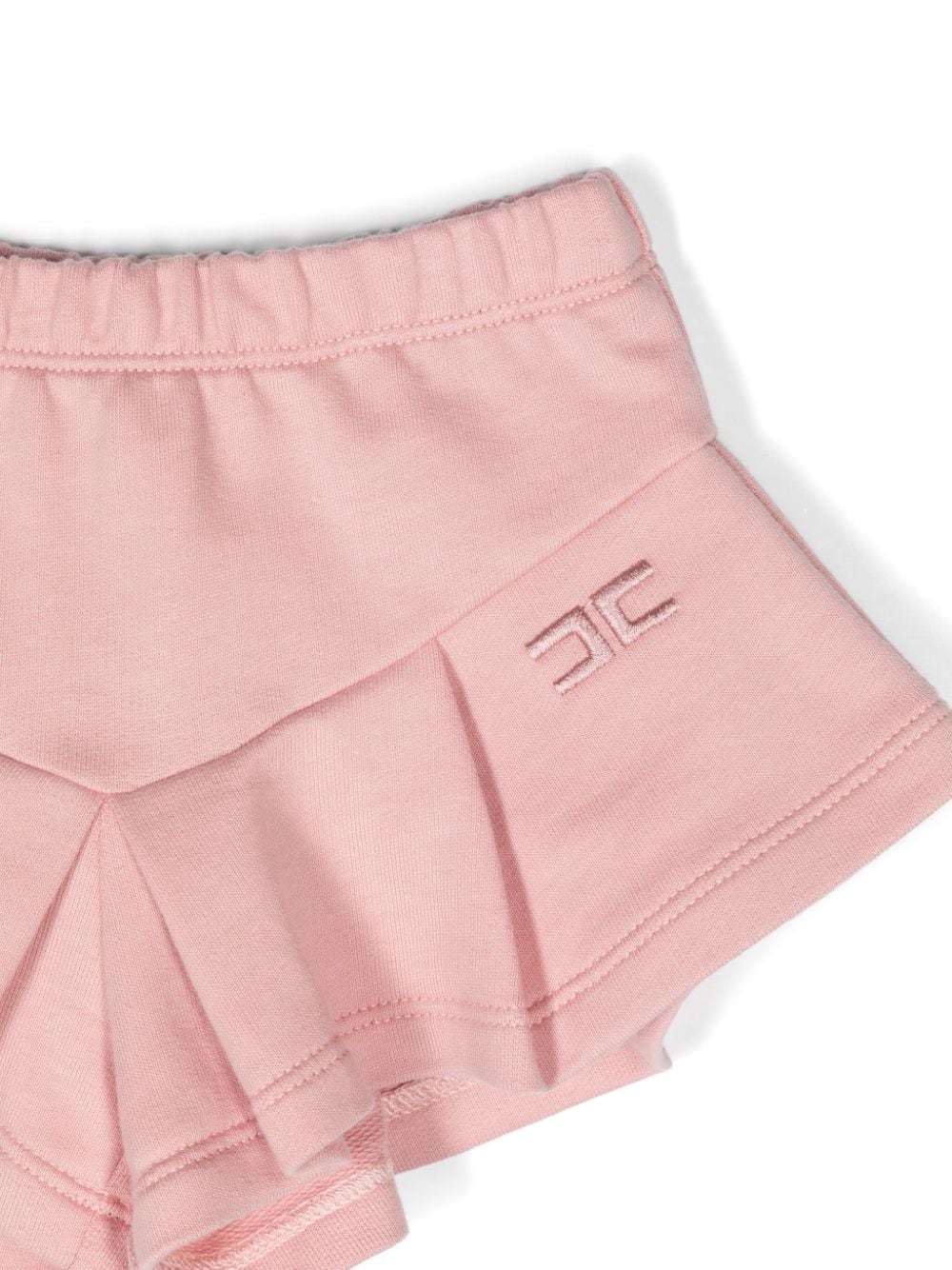 Set top e shorts bianco e rosa per neonata con ricamo Elisabetta Franchi La Mia Bambina - Rubino Kids