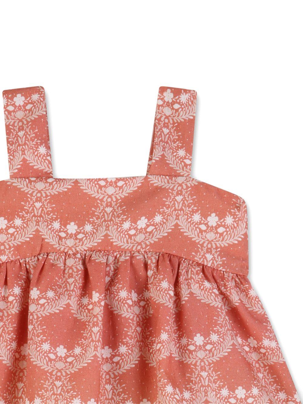Set top e shorts per neonata Chloé Kids rosa a fiori - Rubino Kids