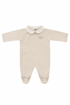Set tre pezzi per neonata Fendi Kids beige con logo Fendi - Rubino Kids