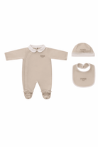 Set tre pezzi per neonata Fendi Kids beige con logo Fendi - Rubino Kids