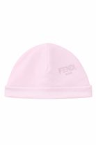 Set tre pezzi per neonata Fendi Kids rosa con logo Fendi sul davanti - Rubino Kids
