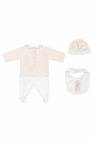 Set tre pezzi per neonati Fendi Kids beige con stampa Cavallino Fendi - Rubino Kids