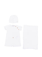 Set tre pezzi per neonati Paz Rodriguez bianco lavorato a maglia - Rubino Kids