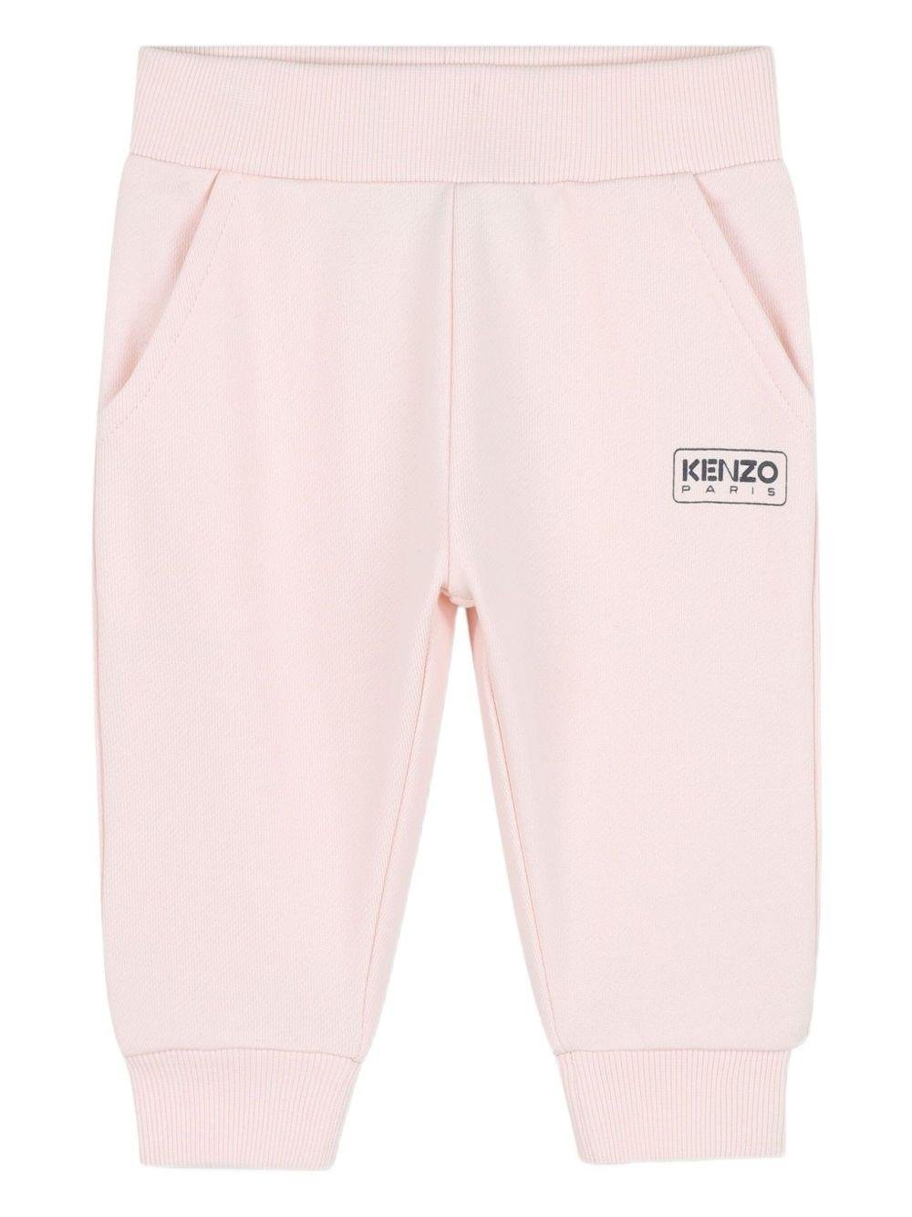 Set tuta sportiva per neonata Kenzo Kids rosa con stampa con logo posteriore - Rubino Kids