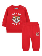 Set tuta sportiva per neonato Kenzo Kids rosso con logo - Rubino Kids