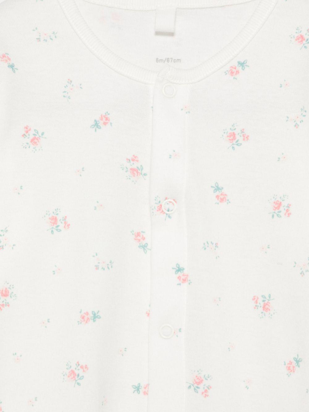 Set tutina cappello e doudou per neonati Petit Bateau bianco con stampa floreale - Rubino Kids