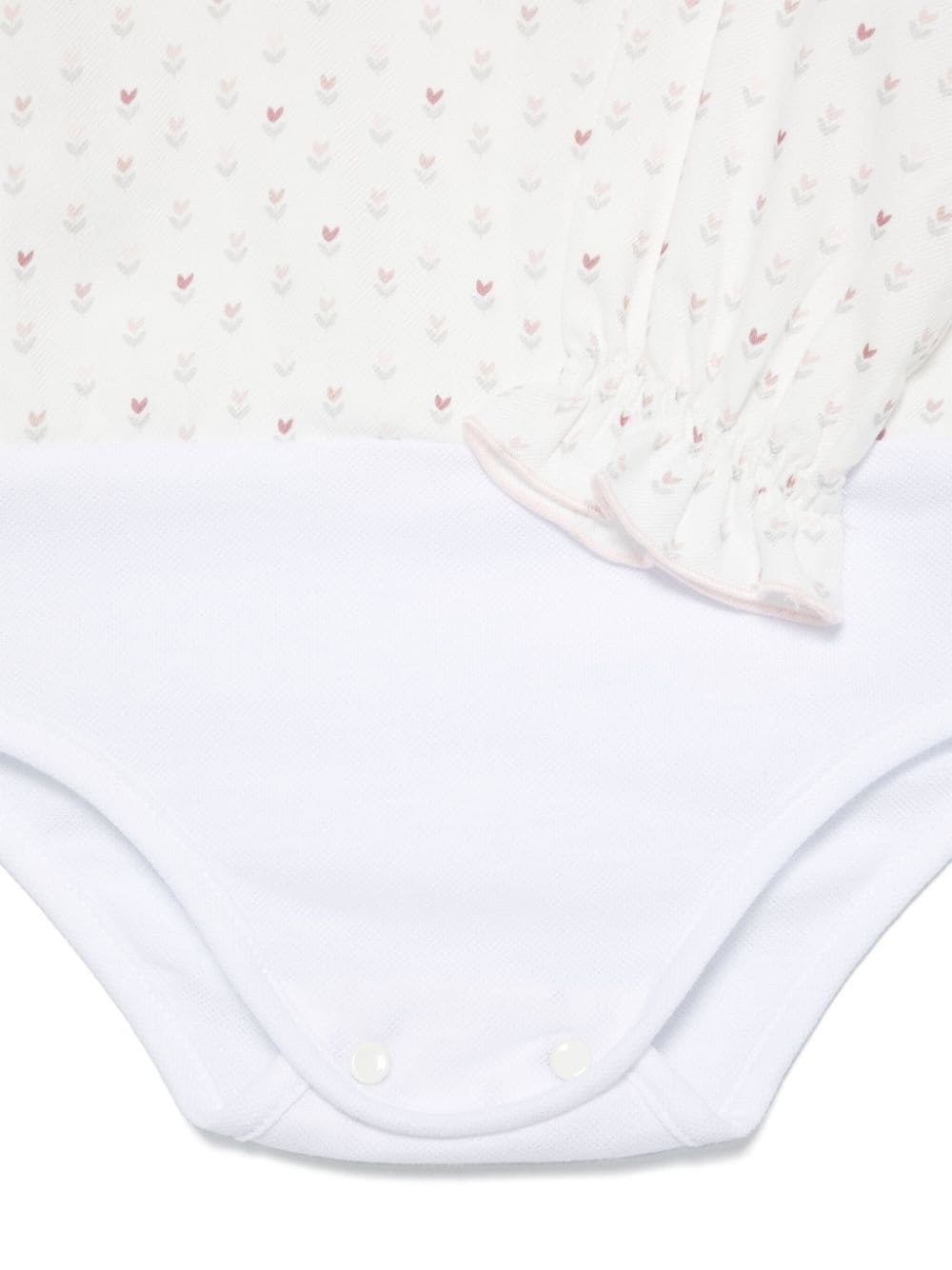 Set tutina con stampa floreale per neonata La Stupenderia rosa con colletto a balze - Rubino Kids