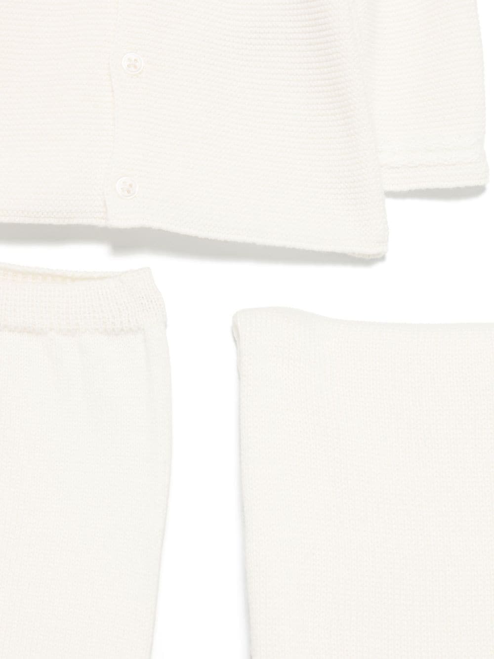 Set tutina e cappello per neonato Paz Rodriguez bianco in misto cotone e cashmere - Rubino Kids