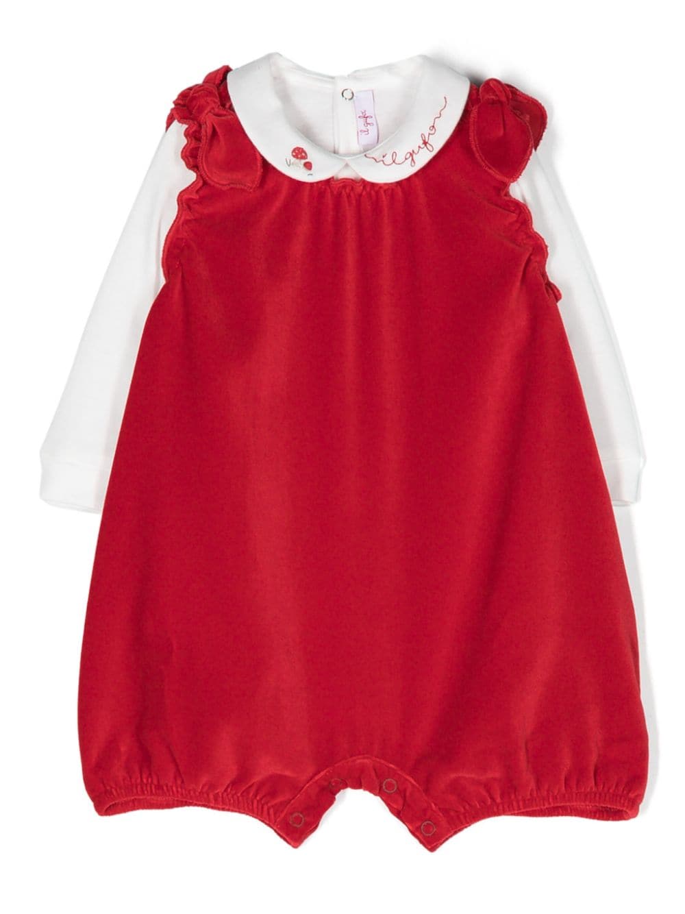 Set tutina in cotone con ricamo logo - Rubino Kids