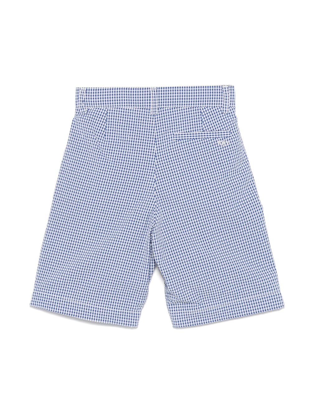 Shorts a quadri per bambino Fay Kids blu con passanti - Rubino Kids