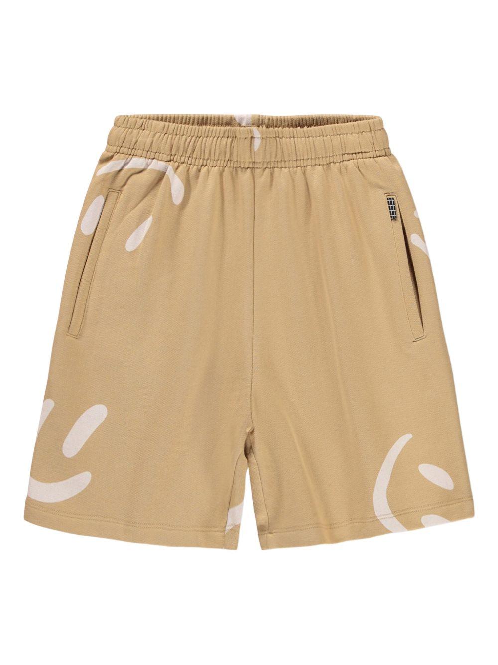 Shorts Amil per bambino Molo beige con stampa smile - Rubino Kids