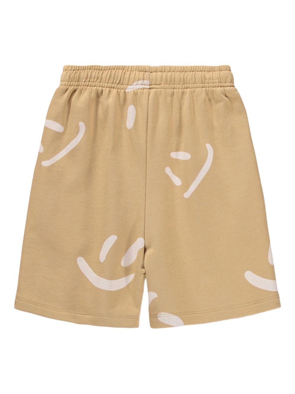 Shorts Amil per bambino Molo beige con stampa smile - Rubino Kids