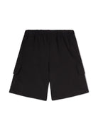 Shorts Cargo New per bambino Palm Angels Kids nero con tasche laterali a filetto - Rubino Kids