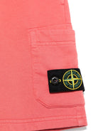 Shorts con applicazione Compass per bambino Stone Island Junior rosa con tasca laterale - Rubino Kids