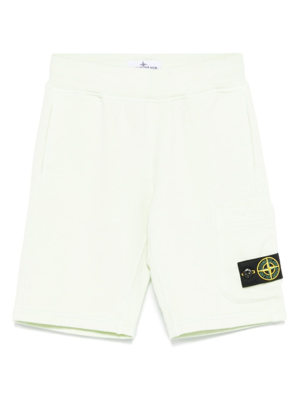 Shorts con applicazione Compass per bambino Stone Island Junior verde con vita elasticizzata - Rubino Kids