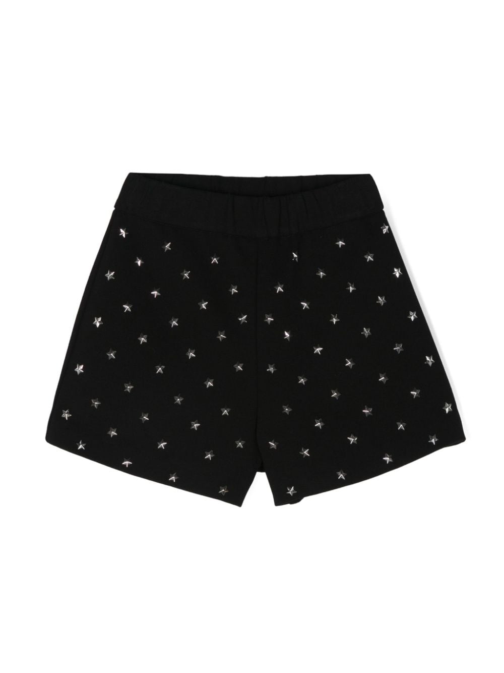 Shorts con borchie a stella per bambina Balmain Kids nero con vita alta - Rubino Kids