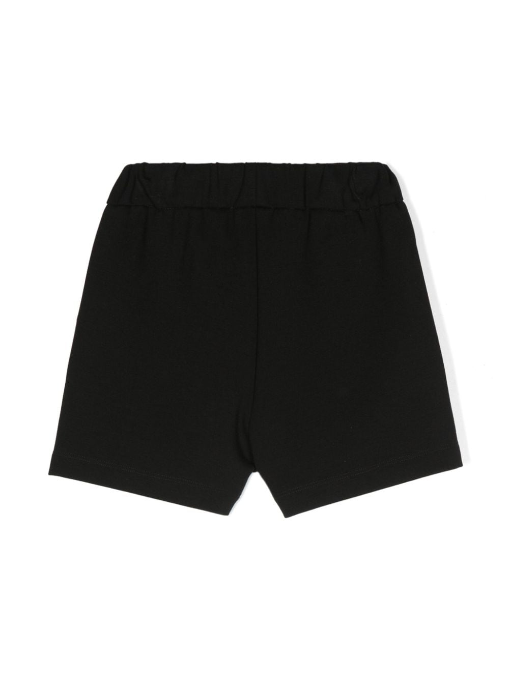 Shorts con bottoni incisi a moneta per bambina Balmain Kids nero con firma color argento - Rubino Kids