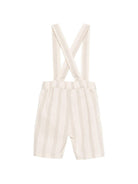 Shorts con bretelle per neonato Mariella Ferrari beige con vita elasticizzata sul retro - Rubino Kids