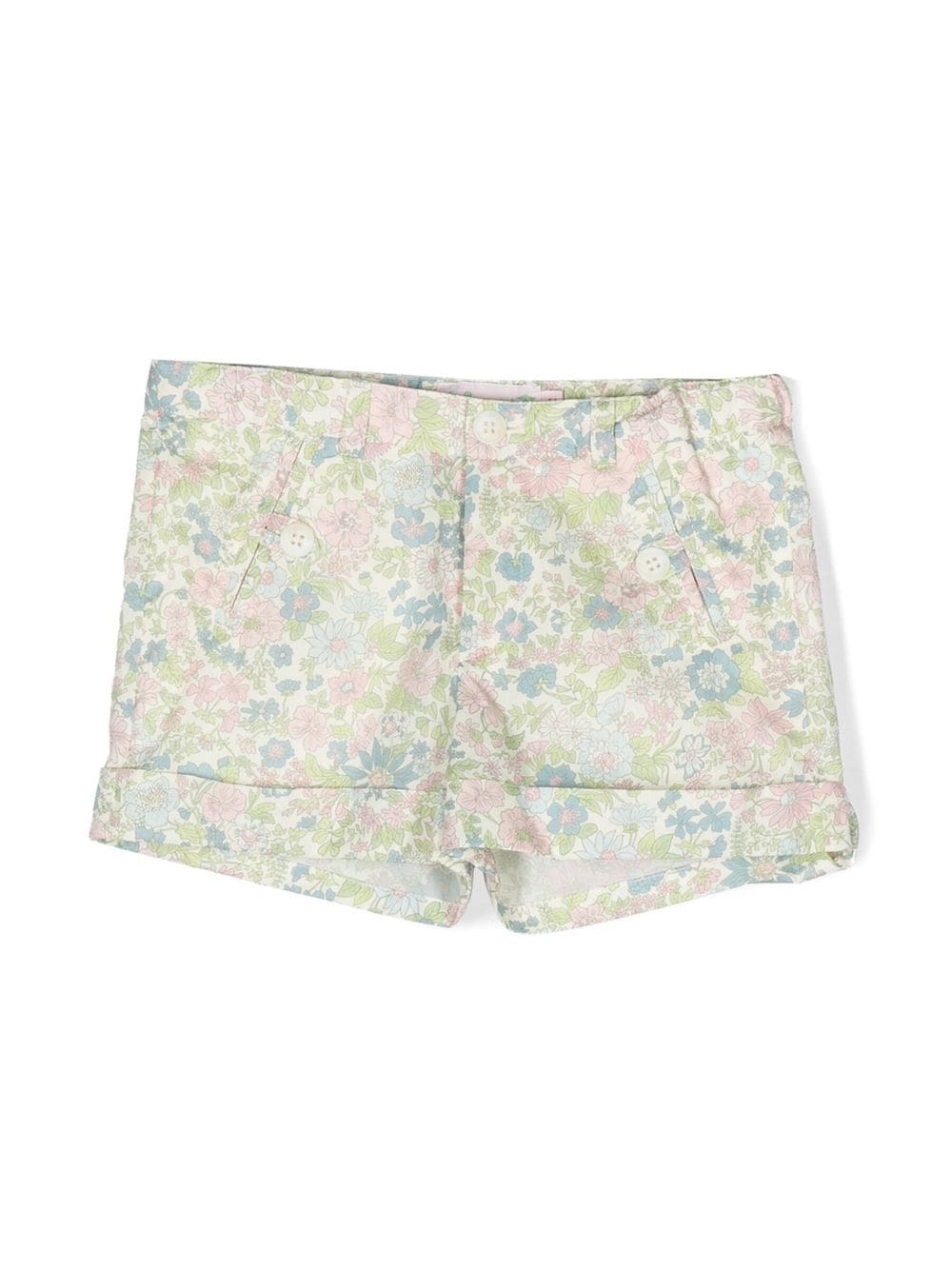 Shorts con orlo risvoltato a stampa floreale - Rubino Kids