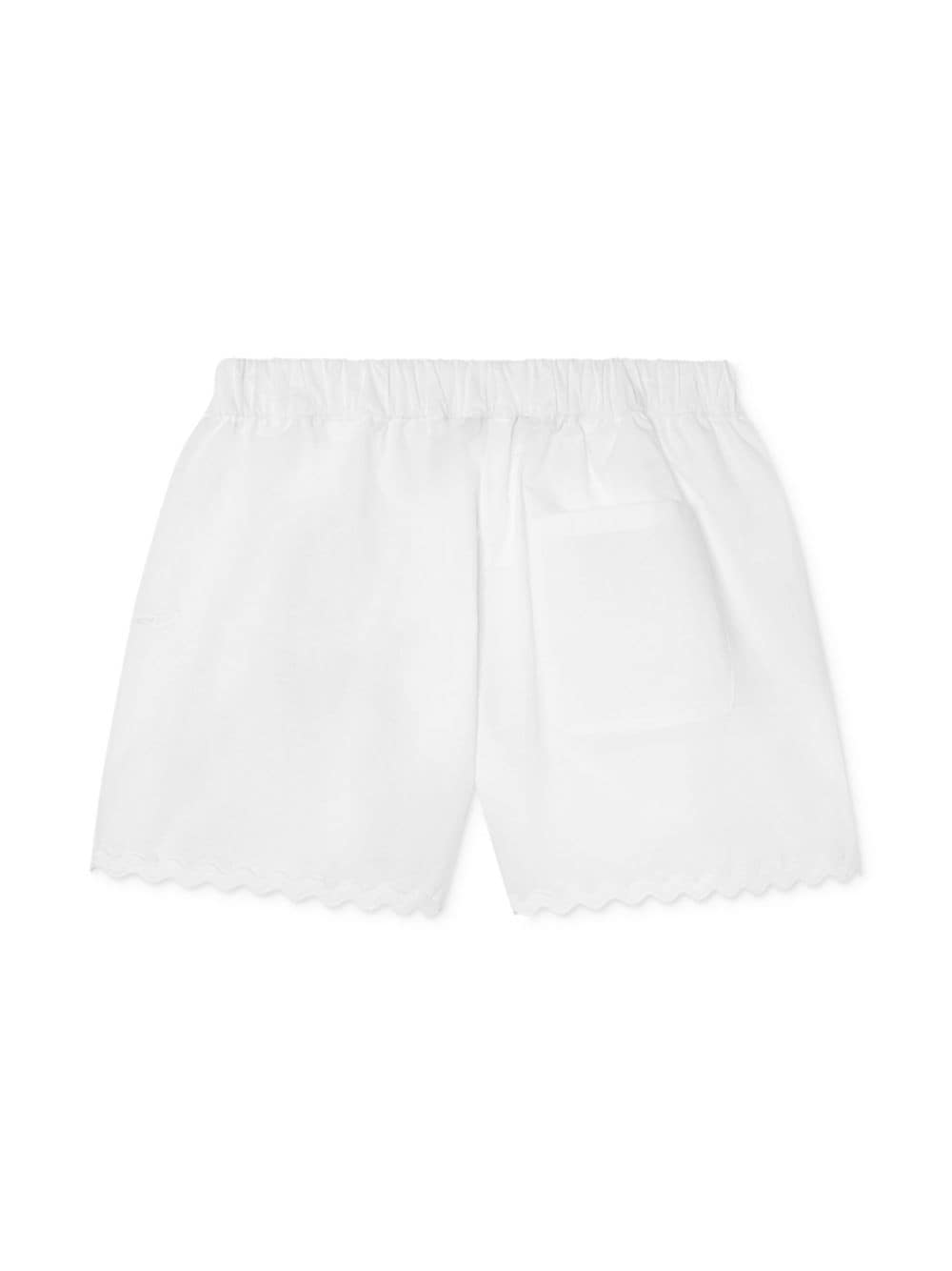 Shorts con ricamo per bambina Versace Kids bianco con orlo curvo - Rubino Kids