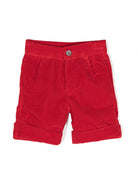 Shorts con ruches per neonato La Stupenderia rosso con orlo con risvolto - Rubino Kids