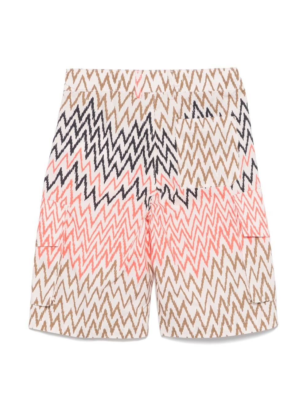 Shorts con stampa a zigzag per bambino Missoni Kids beige con due tasche laterali - Rubino Kids