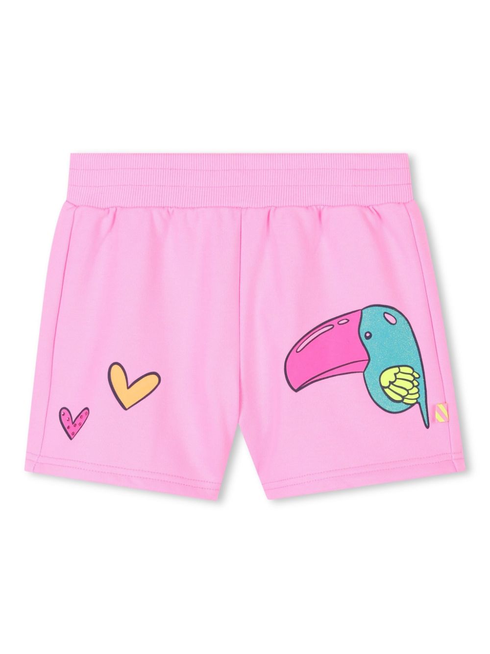 Shorts con stampa cuore per bambina Billieblush rosa con vita elasticizzata - Rubino Kids