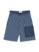 Shorts con stampa FF - Rubino Kids