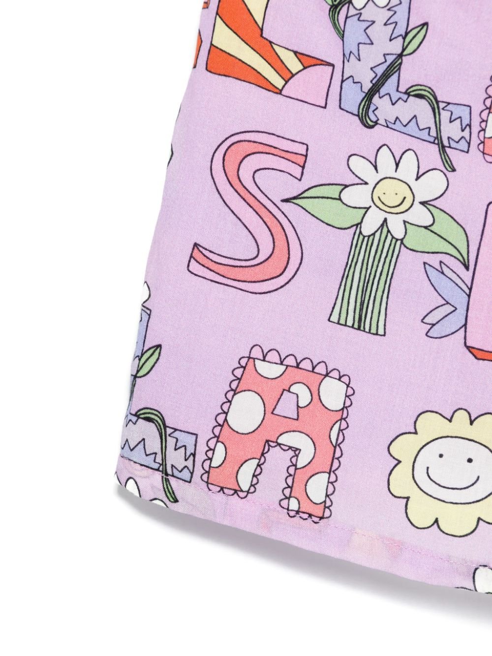 Shorts con stampa grafica per bambina Stella McCartney Kids viola con fodera integrale - Rubino Kids