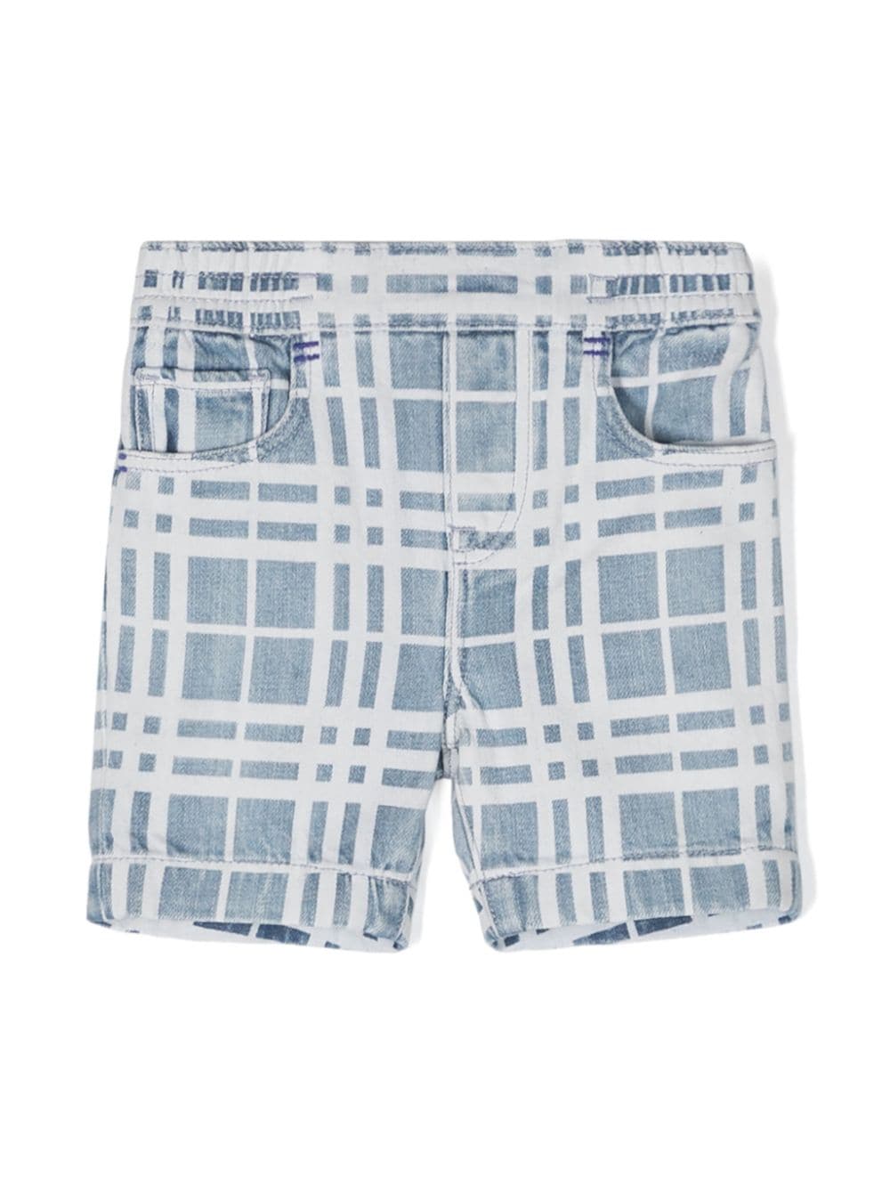 Shorts denim a quadri - Rubino Kids