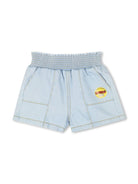 Shorts denim con applicazione per neonato Kenzo Kids azzurro con cuciture a contrasto - Rubino Kids