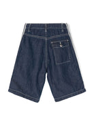 Shorts denim con banda logo - Rubino Kids