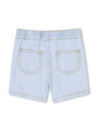 Shorts denim con logo per neonato Kenzo Kids azzurro con vita elasticizzata - Rubino Kids