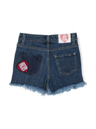 Shorts denim con logo - Rubino Kids