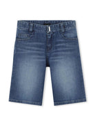 Shorts denim per bambino Givenchy Kids blu con logo sul retro - Rubino Kids