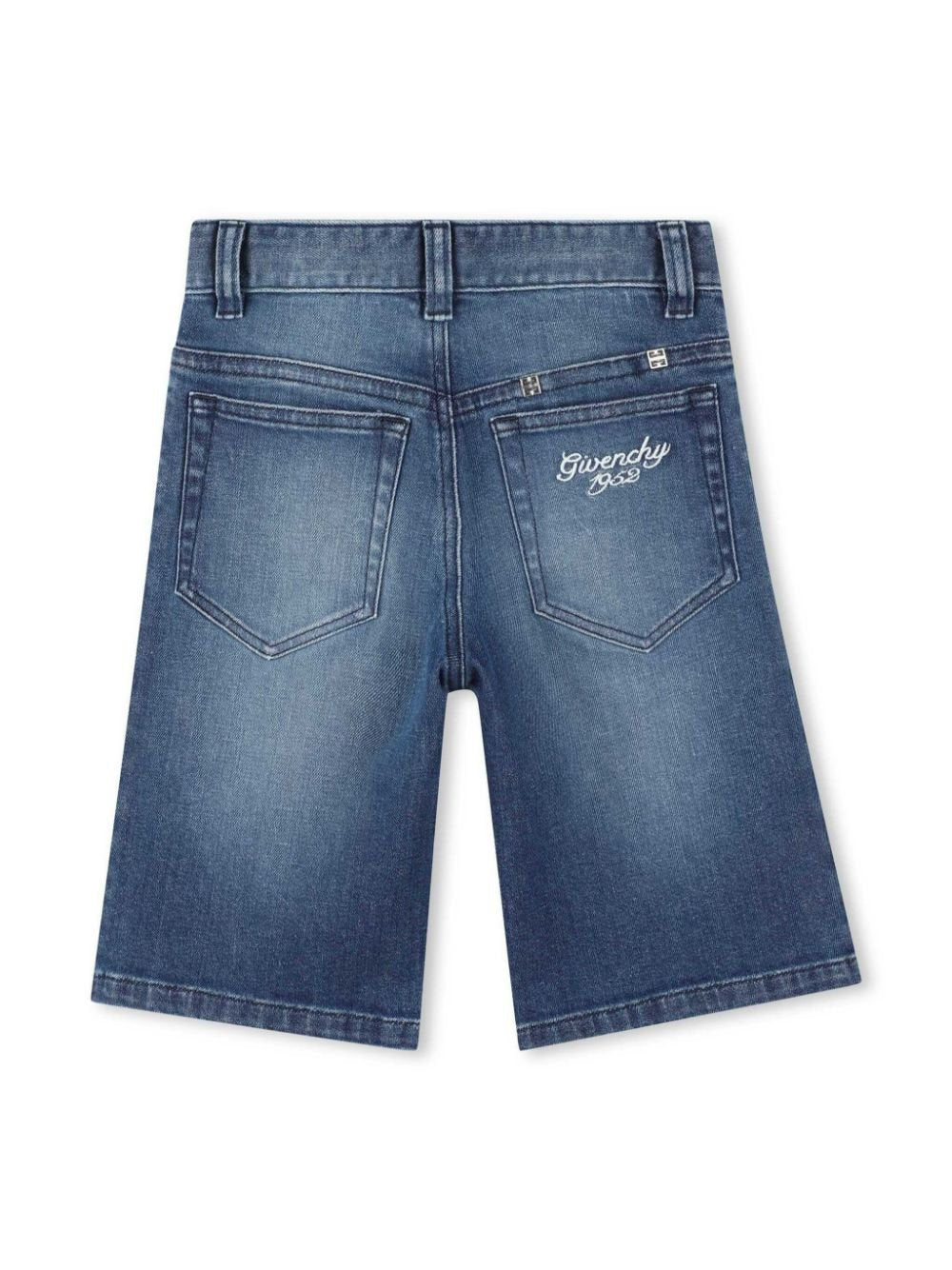 Shorts denim per bambino Givenchy Kids blu con logo sul retro - Rubino Kids