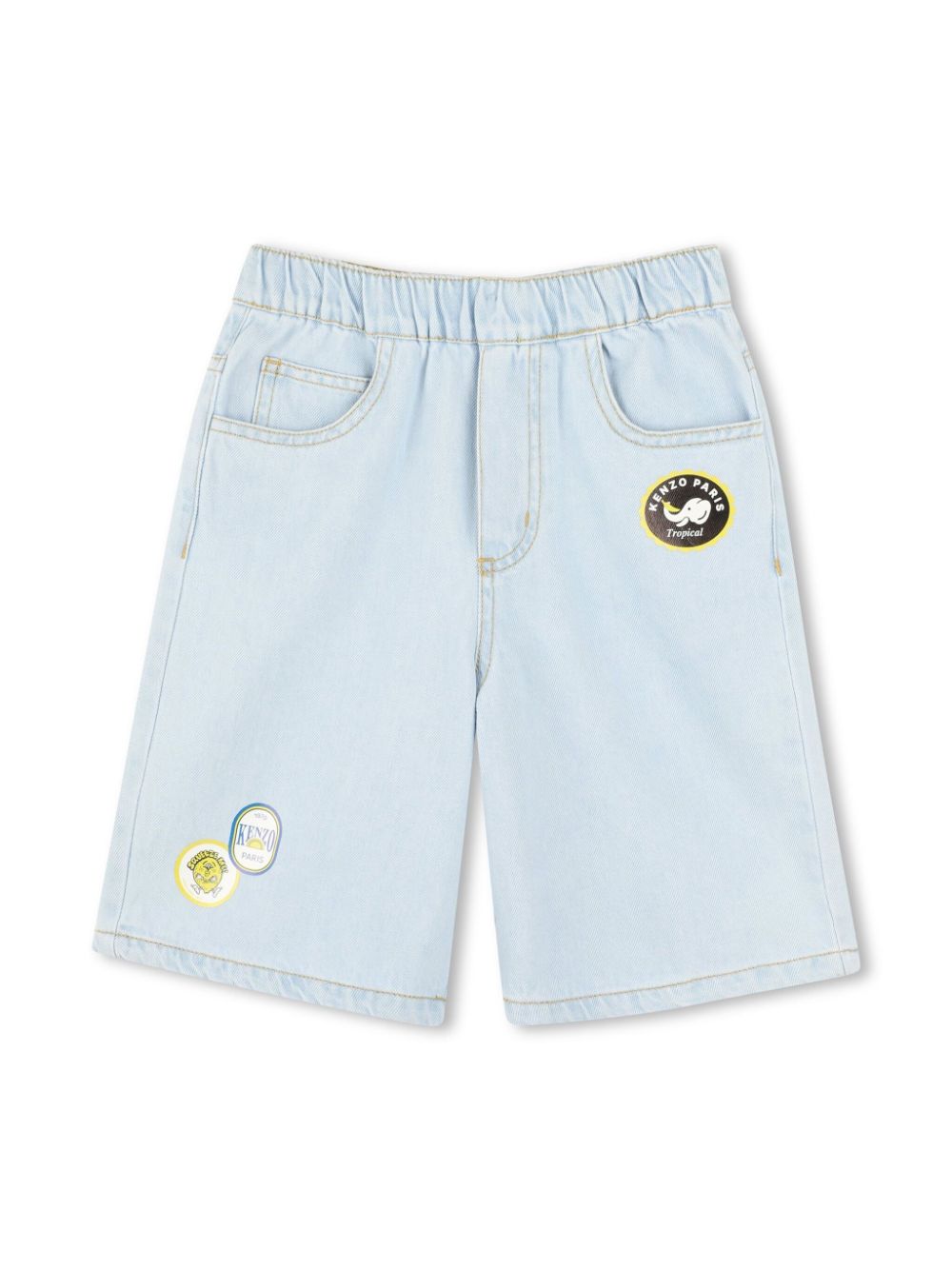 Shorts denim per bambino Kenzo Kids azzurro con lavaggio leggero - Rubino Kids