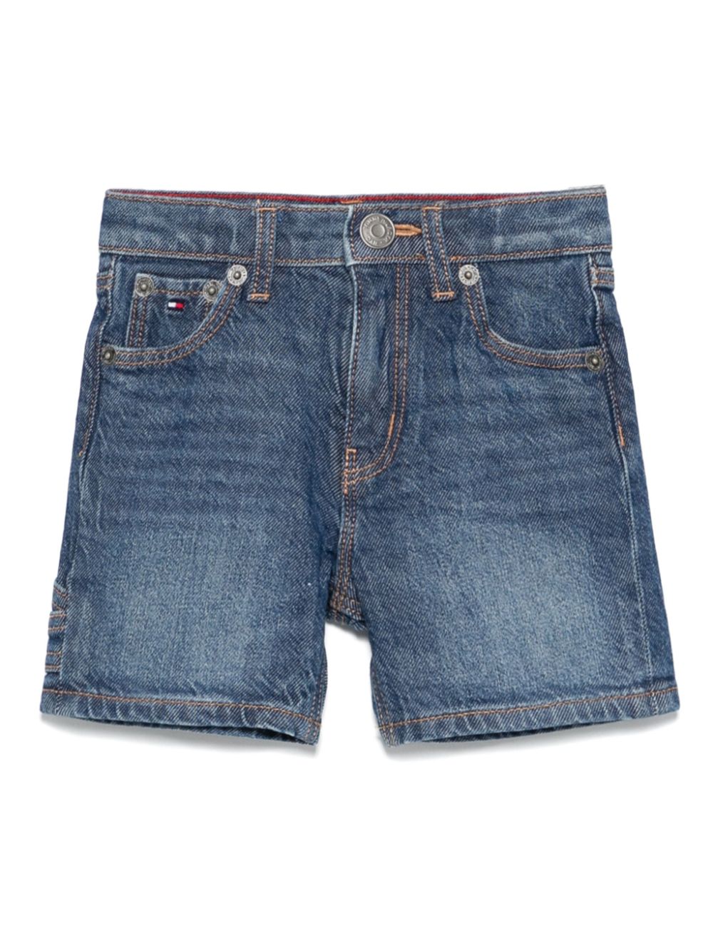 Shorts denim per neonato Tommy Hilfiger Junior blu con design cinque tasche - Rubino Kids