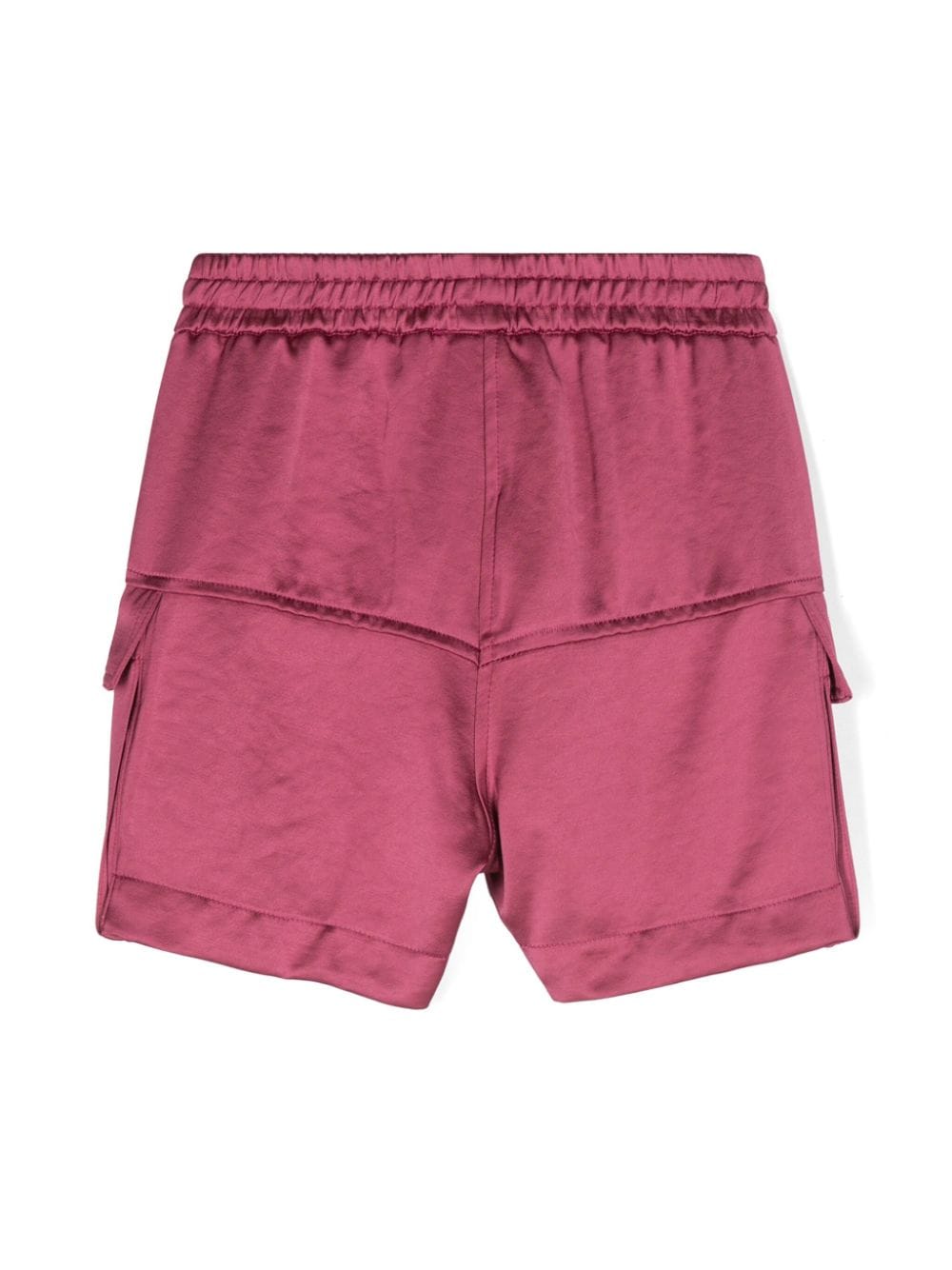 Shorts dritti per bambina Monnalisa rosa con placca con logo - Rubino Kids